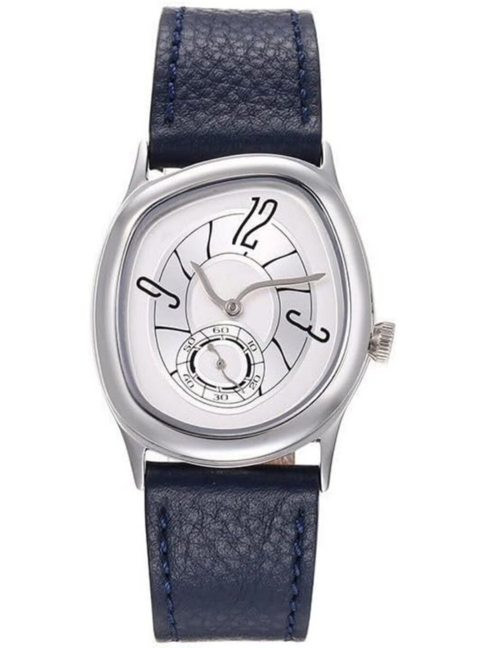 Stylish Unisex Twisted Dial Quartz Watch with Leather Strap - Unique Design